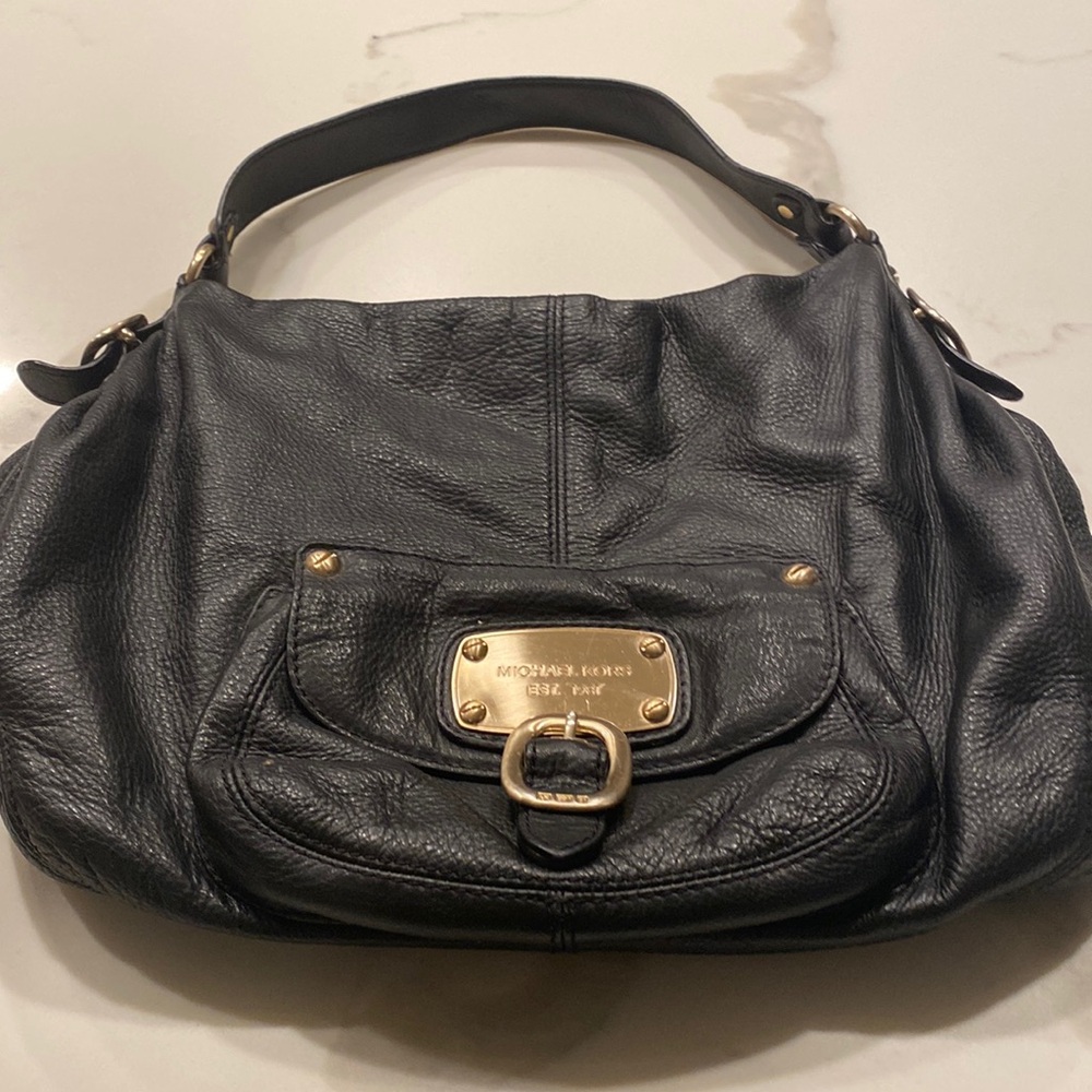 Vintage Micheal Kors black leather hobo style purse